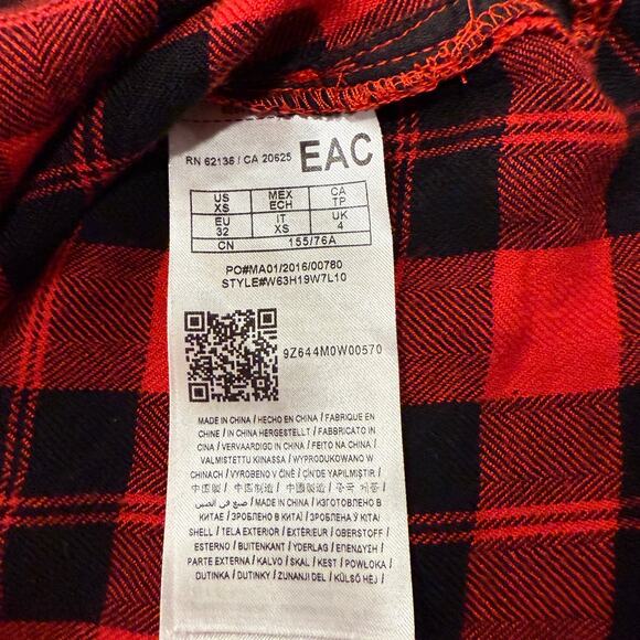 VNT Guess Flannel Shirt with Lace SZ M Goth Dark Romantic Fairy Grunge Vampire - Picture 7 of 7